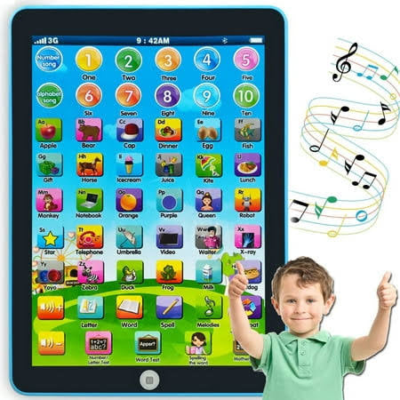 Kids Learning Pad Fun Kids Tablet Touch and Learn Phone Learning Games Early Child Development Toy for Number Learning, Learning ABCs, Spelling, Animal Game Melodies Educational Toy